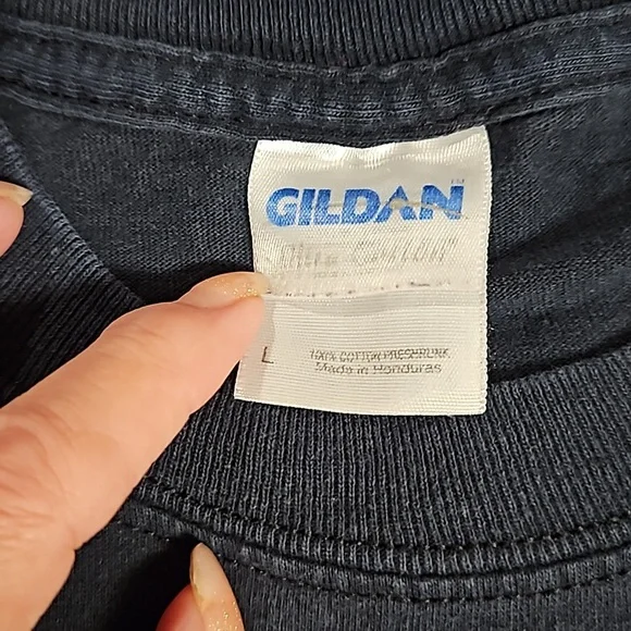 Merrill Lynch logo on arm navy blue long sleeve graphic tee Lg. Read for cond. - Picture 4 of 9